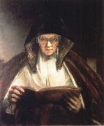 REMBRANDT Harmenszoon van Rijn An Old Woman Reading oil painting